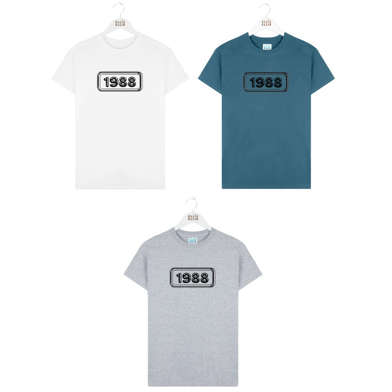 Personalised Birth Year Retro Band Mens T Shirt