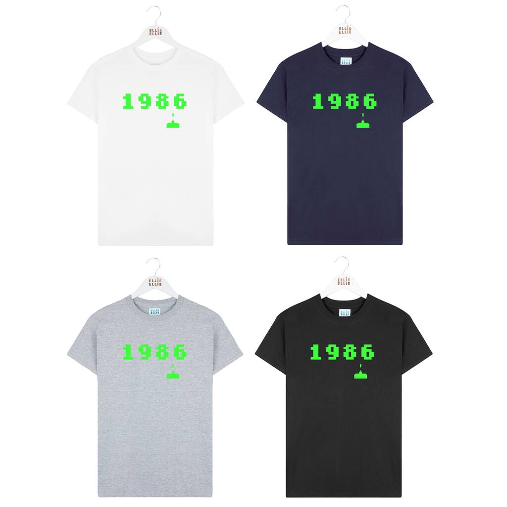 Personalised Birth Year Retro Computer Game Mens Tshirt