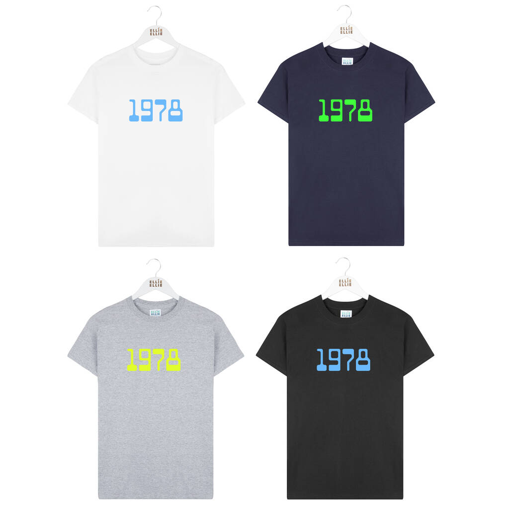 Personalised Birth Year Retro Game Font Mens Tshirt