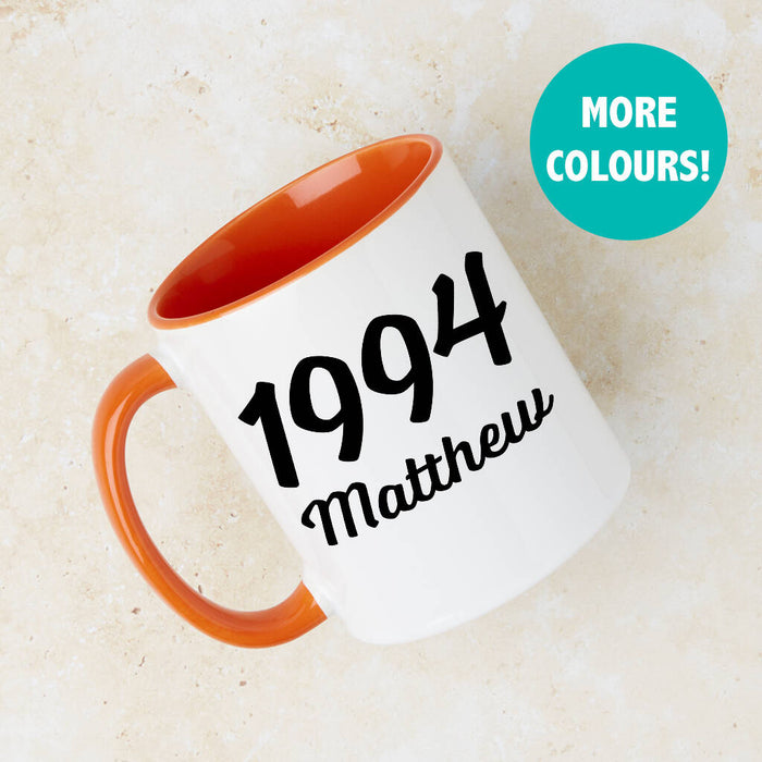 Personalised Milestone Birthday Name And Year Mug