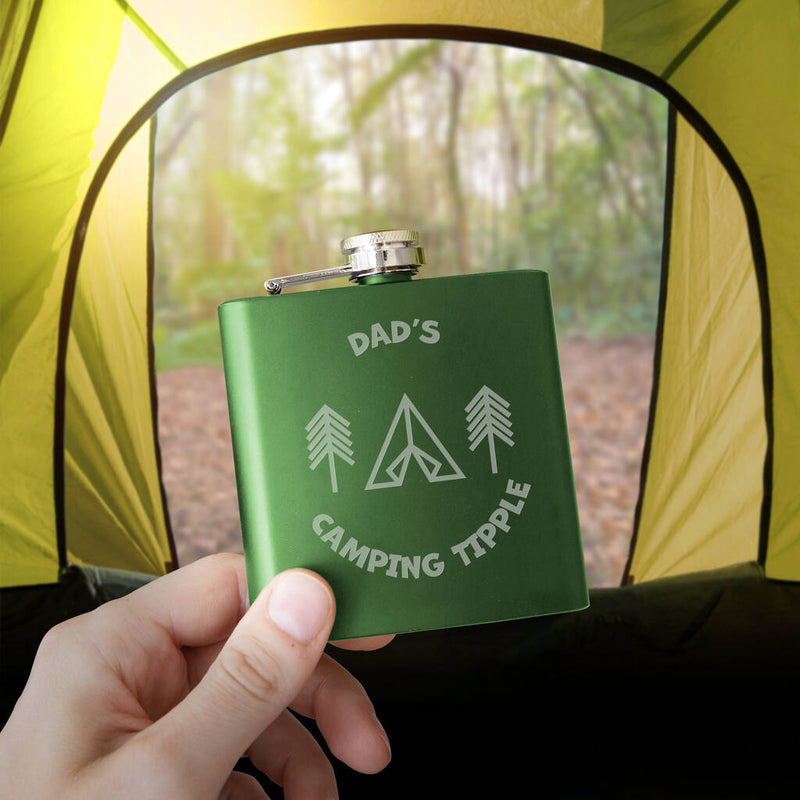 Personalised Camping Tipple Father's Day Hip Flask