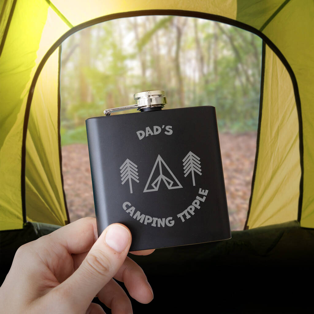 Personalised Camping Tipple Father's Day Hip Flask