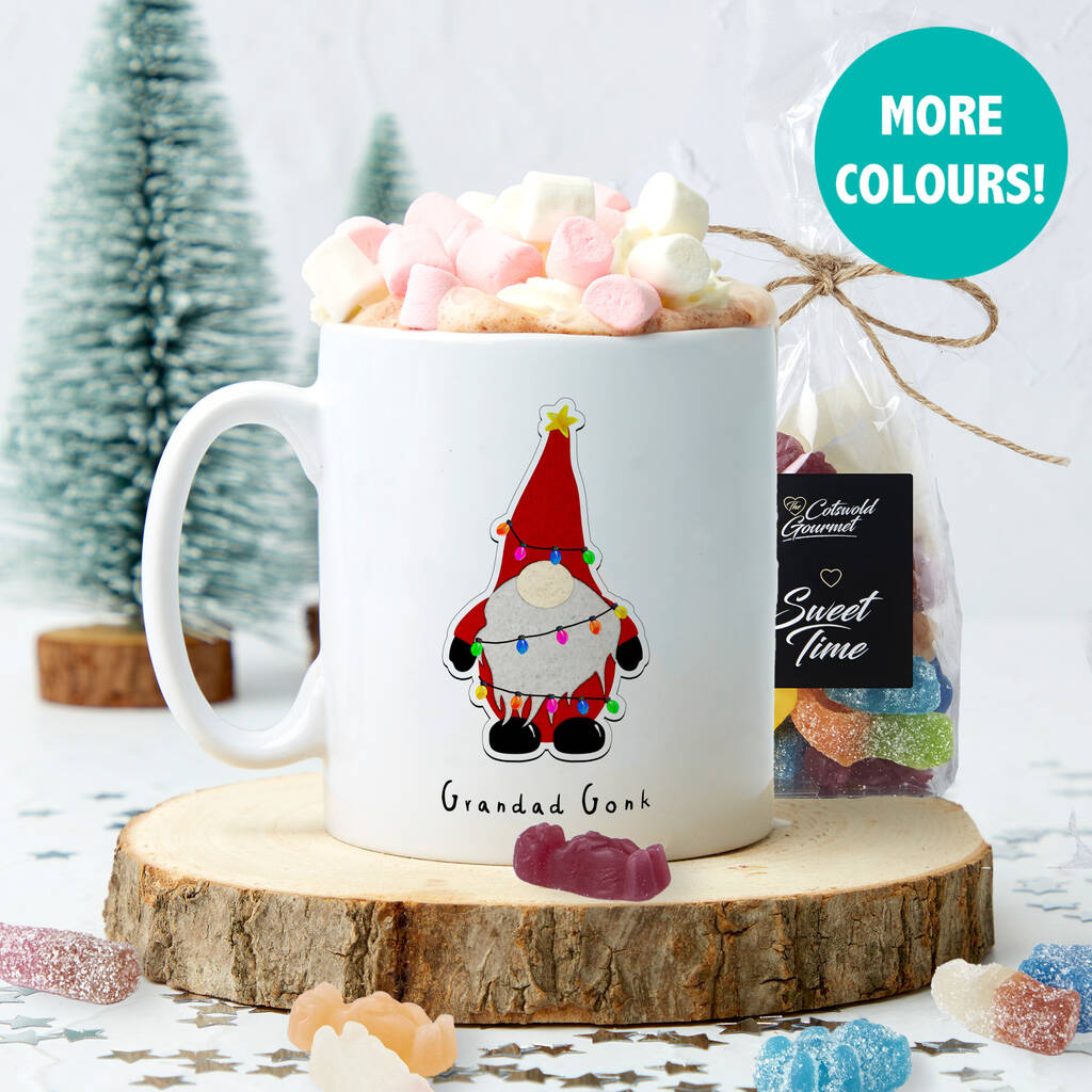 Personalised  Christmas Gonks Mug and Sweet Set