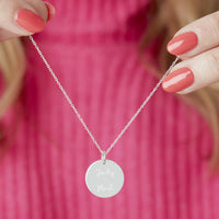 Personalised Couples Name Silver Plated Disc Necklace