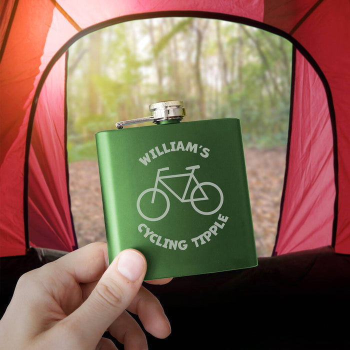 Personalised Cycling Tipple Father's Day Hip Flask