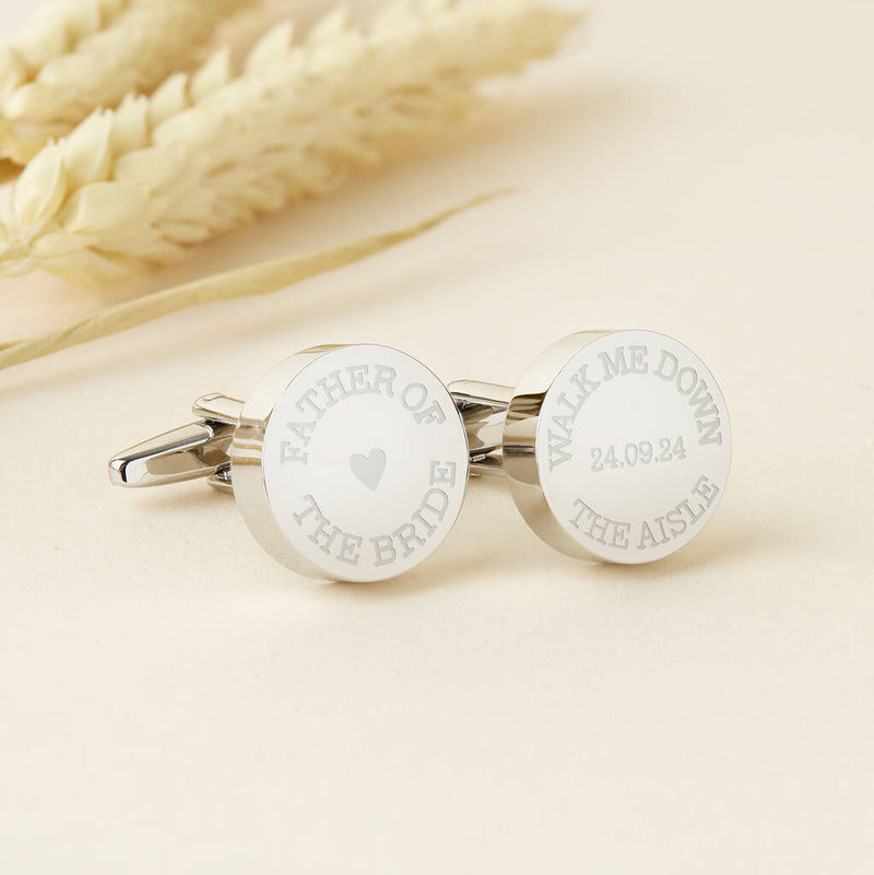 Personalised Father Of The Bride Wedding Cufflinks