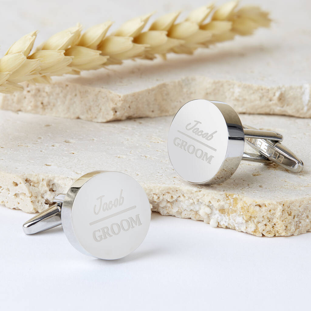 Personalised Grooms Party Wedding Cufflinks