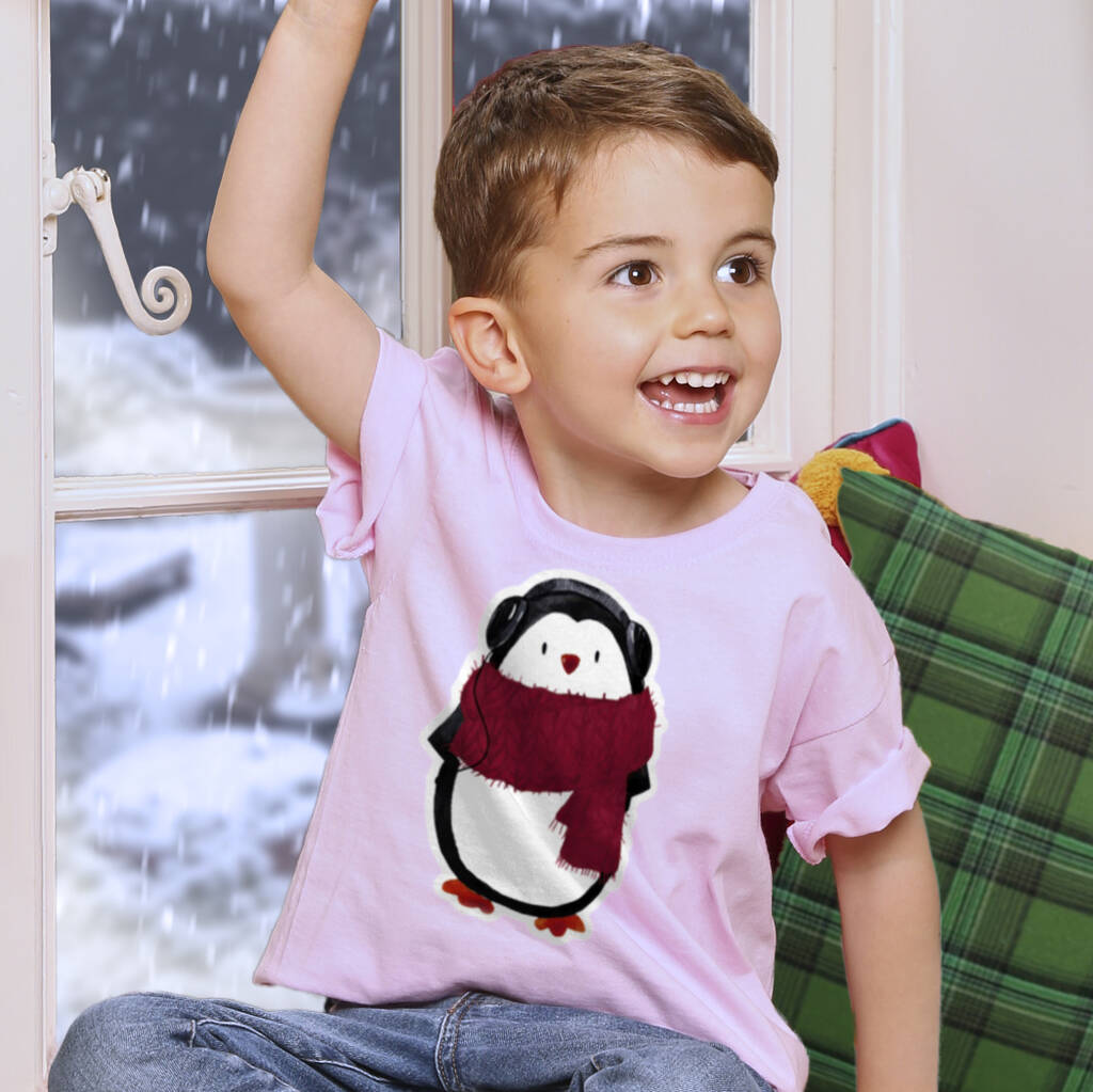 Personalised Kids Penguin T Shirt