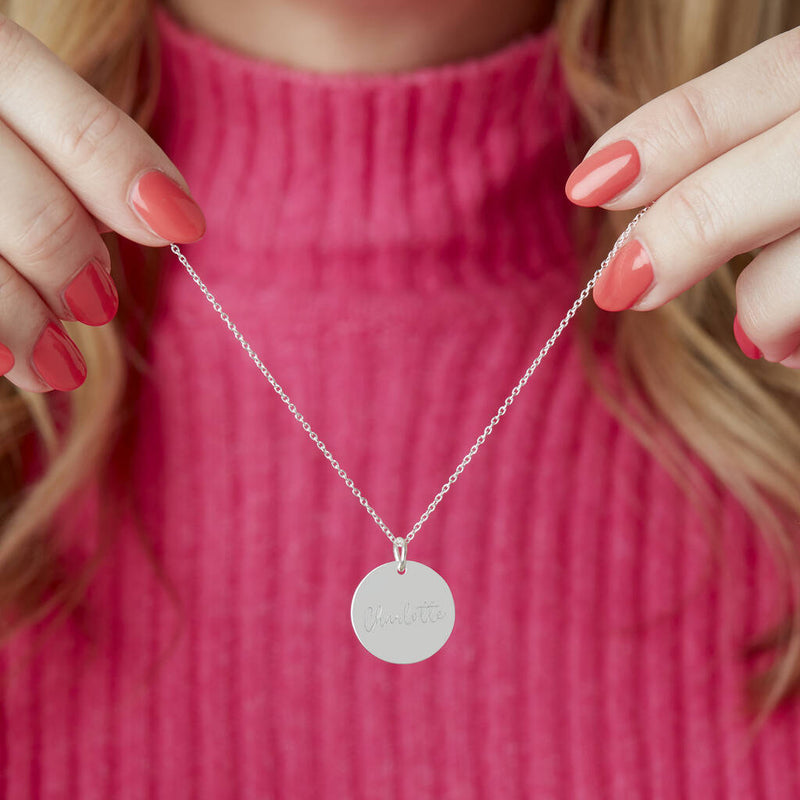 Personalised Name Gold Plated Disc Necklace