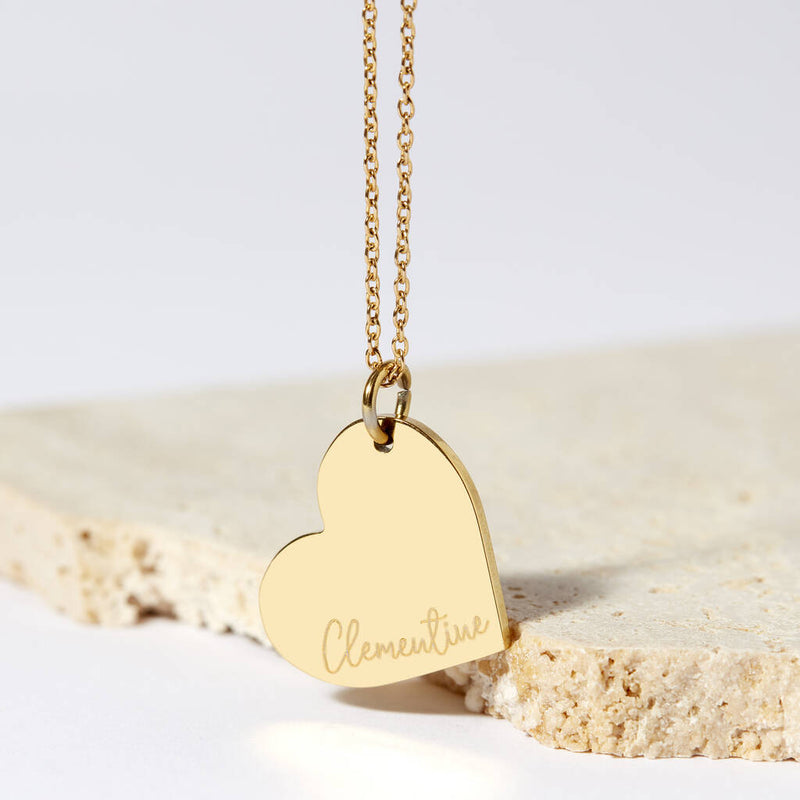 Personalised Name Silver Plated Heart Necklace