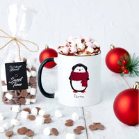 Personalised Penguin Christmas Mug and Sweet Set