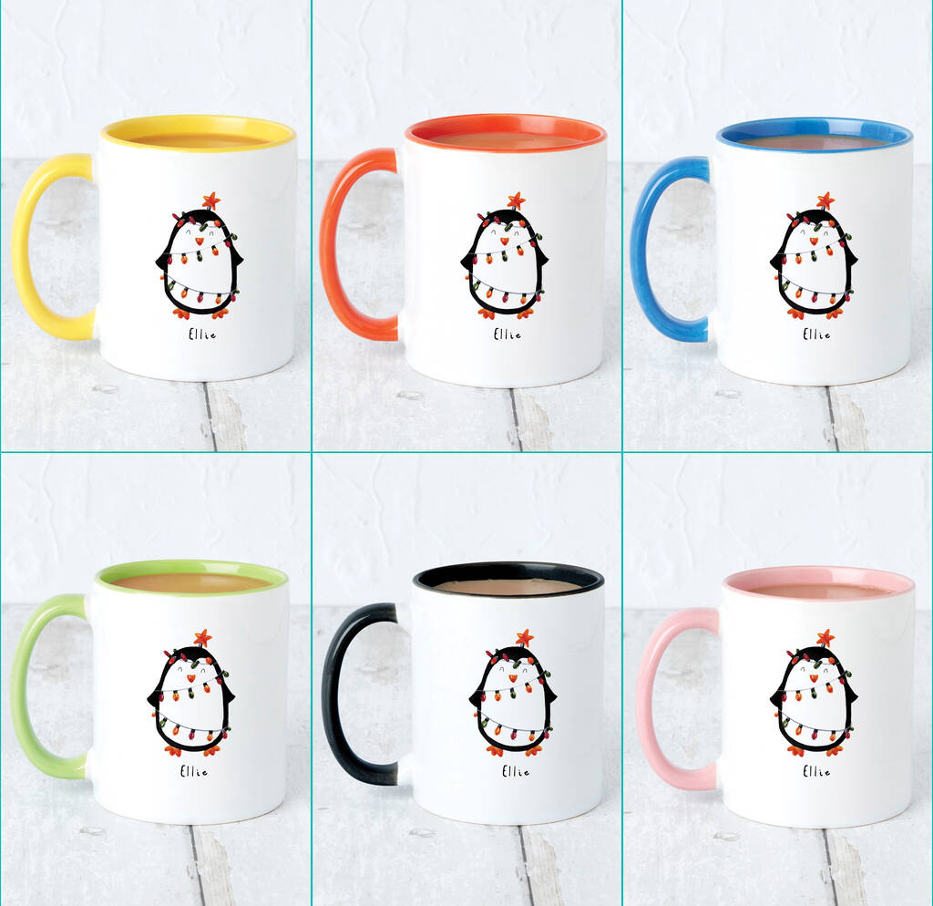 Personalised Penguin Christmas Mug and Sweet Set