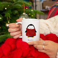 Personalised Penguin Christmas Mug and Sweet Set