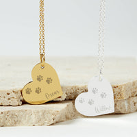 Personalised Pet Remembrance Silver Heart Necklace