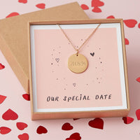 Personalised Special Date Gold Plated Valentines Necklace