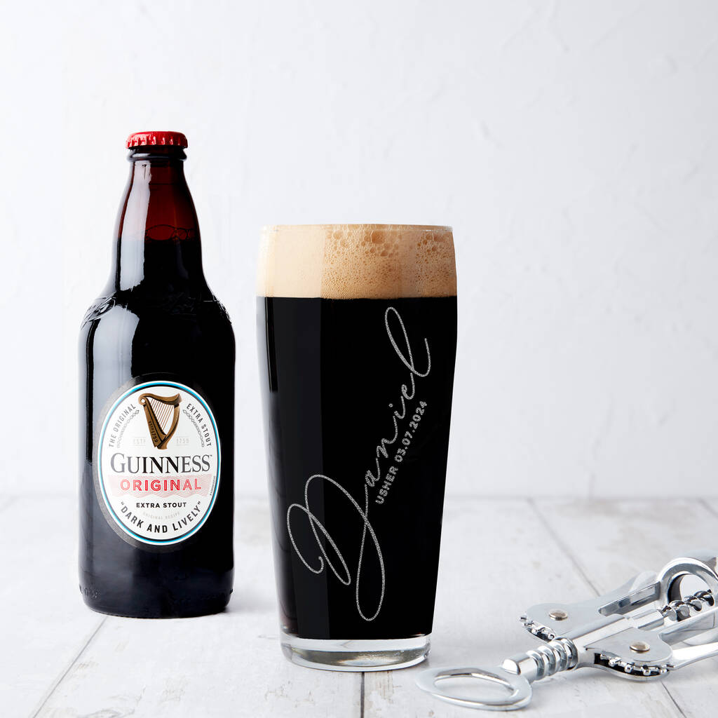 Personalised Wedding Usher Beer Glass