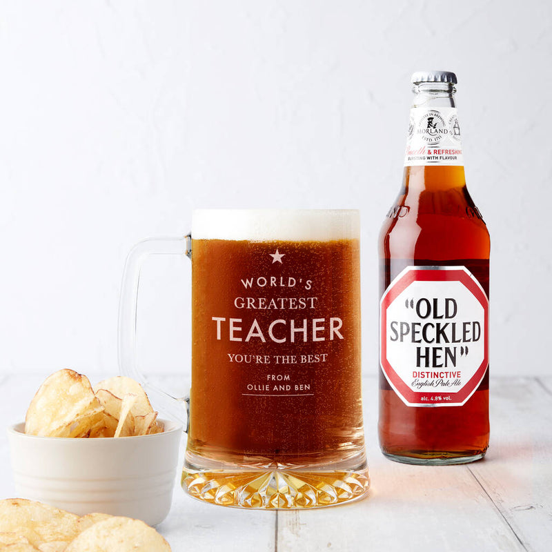 Personalised 'World's Greatest Teacher' Beer Tankard