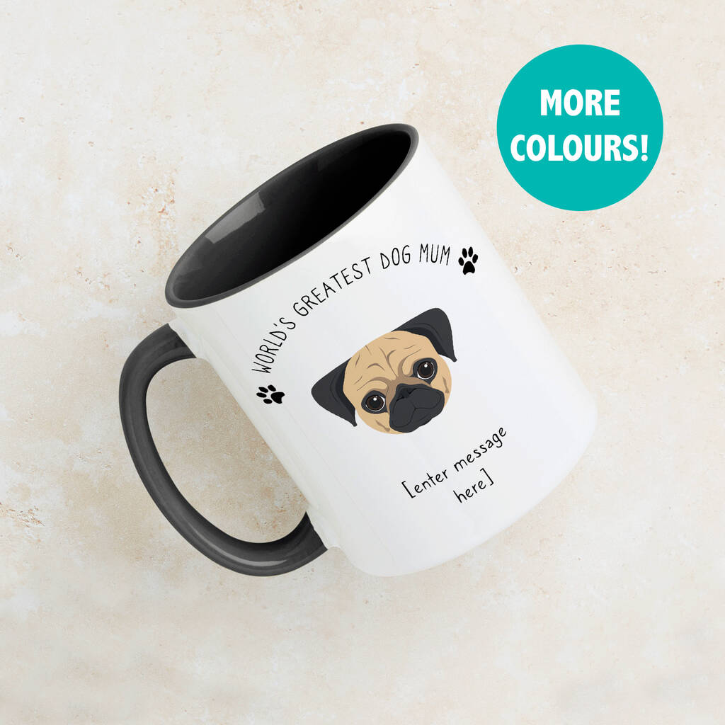 Personalised 'World's best dog Mum' Dog Breed Mug