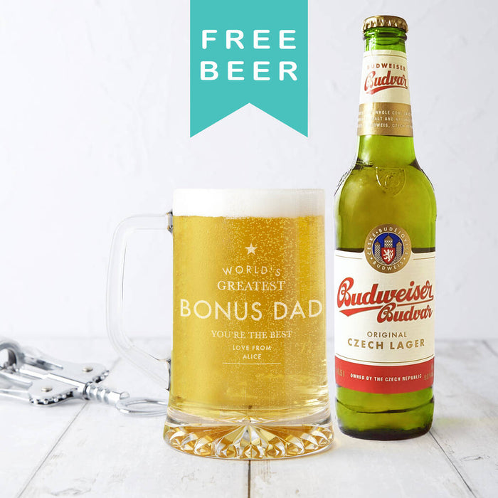 Personalised 'Worlds Greatest Bonus Dad' Beer Tankard