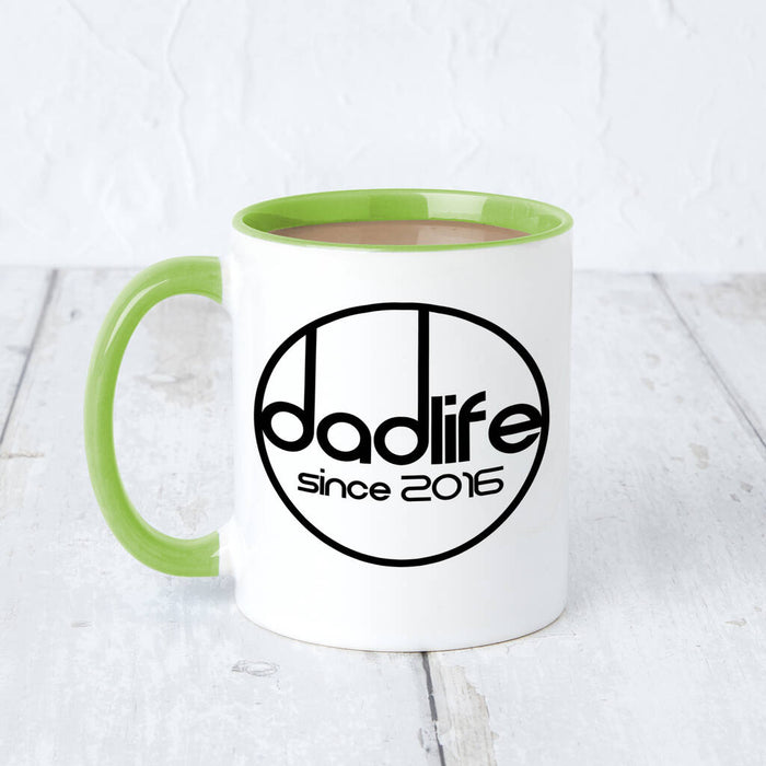 Personalised Year 'Dadlife Since' Britpop Inspired Mug