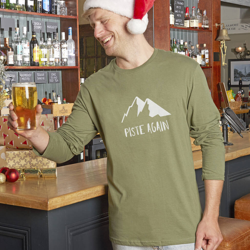 Piste Again Men's Long Sleeved Christmas T Shirt