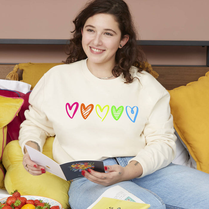 Rainbow Neon Love Heart Sweatshirt