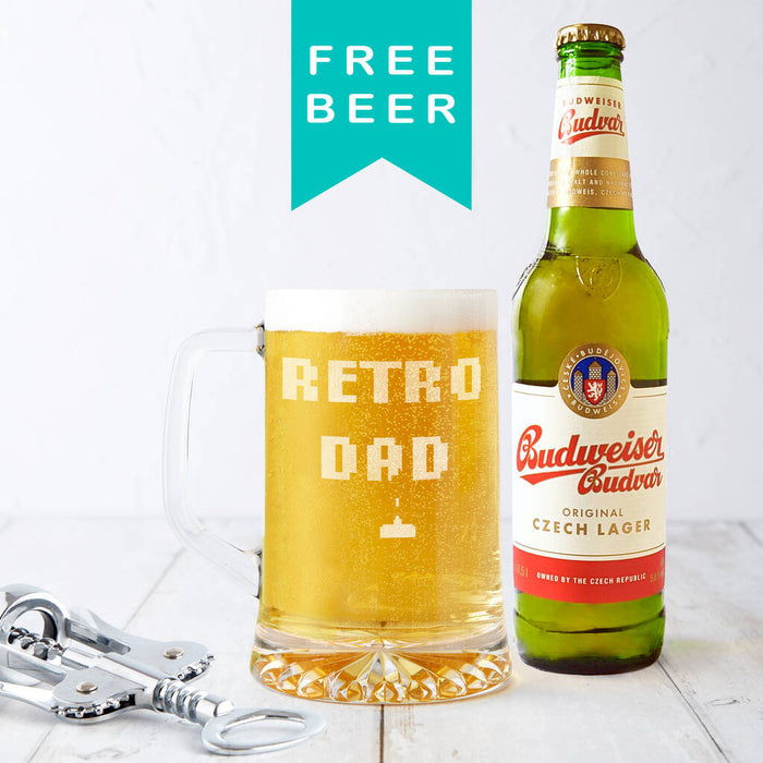 'Retro Dad' Space Invader Father's Day Beer Tankard