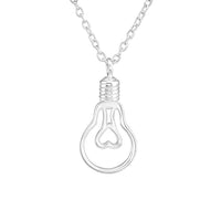 Sterling Silver Light Bulb Necklace