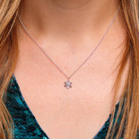 Sterling Silver Diamante Snowflake Christmas Necklace