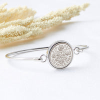 60th Birthday 1964 Sixpence Coin Bangle Bracelet