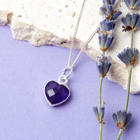 Sterling Silver Heart Birthstone Necklace