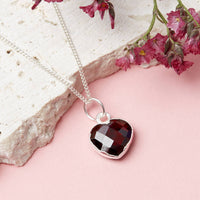 Sterling Silver Heart Birthstone Necklace