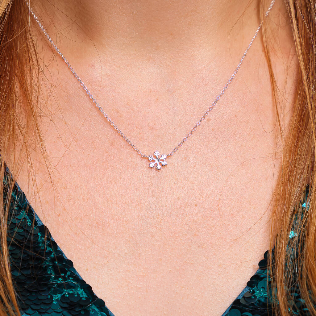 Sterling Silver Snowflake Christmas Necklace