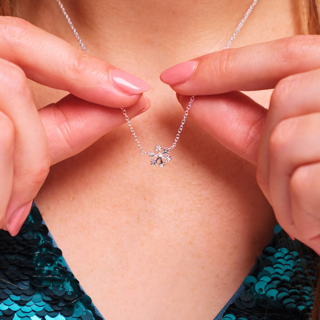 Sterling Silver Snowflake Christmas Necklace