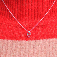 Twin Hearts Silver Valentines Necklace