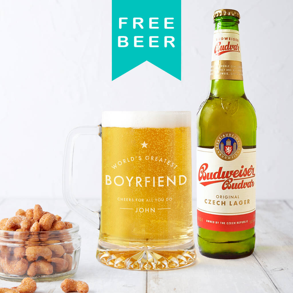 'Worlds Greatest Boyfriend' Personalised Beer Tankard