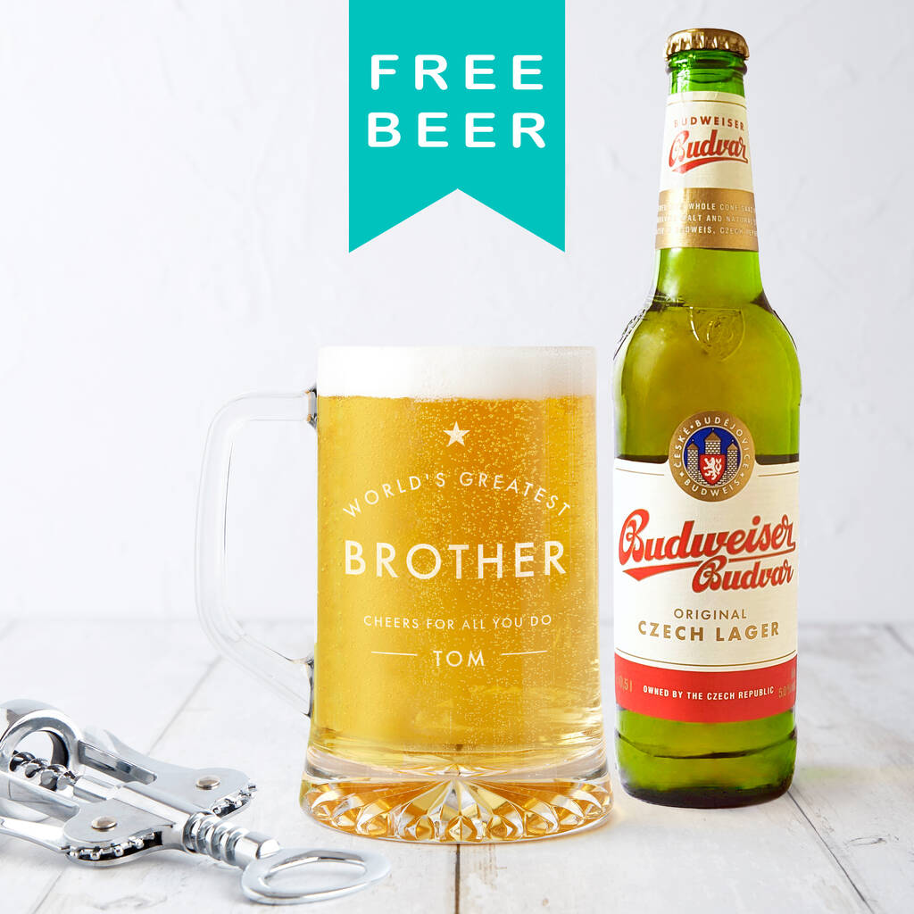 'Worlds Greatest Brother' Personalised Beer Tankard