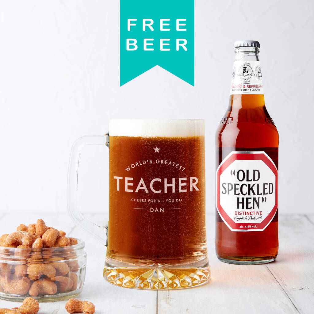 "Worlds Greatest Teacher" Personalised Beer Tankard