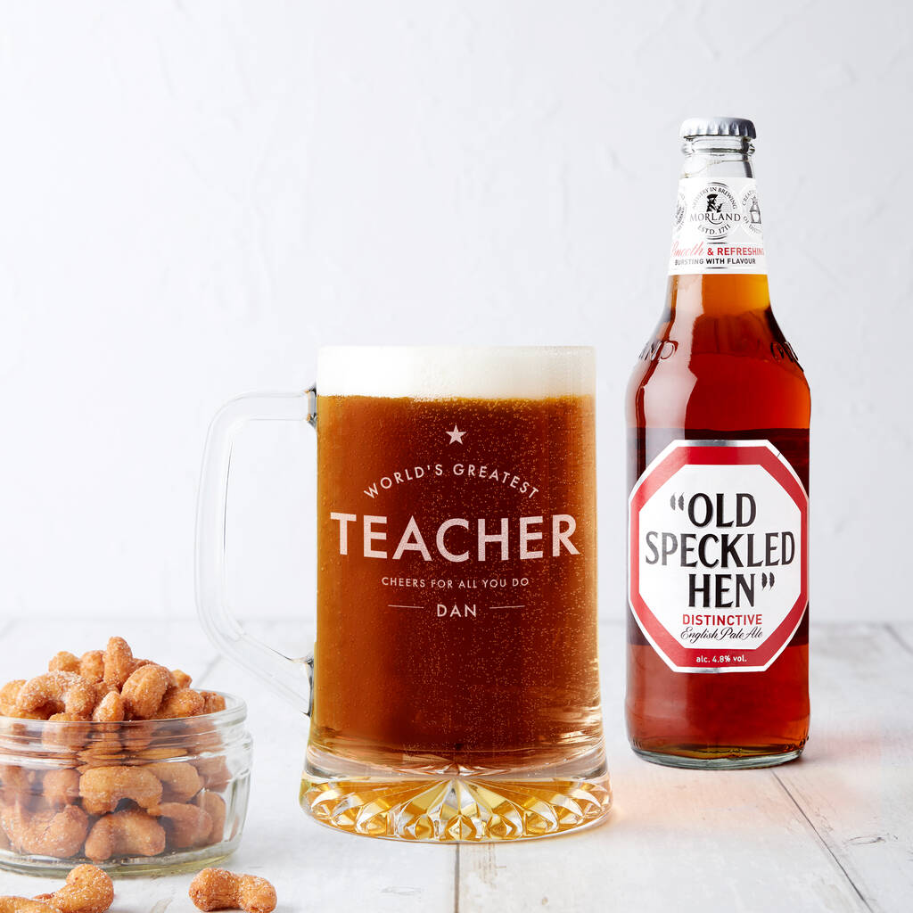 "Worlds Greatest Teacher" Personalised Beer Tankard