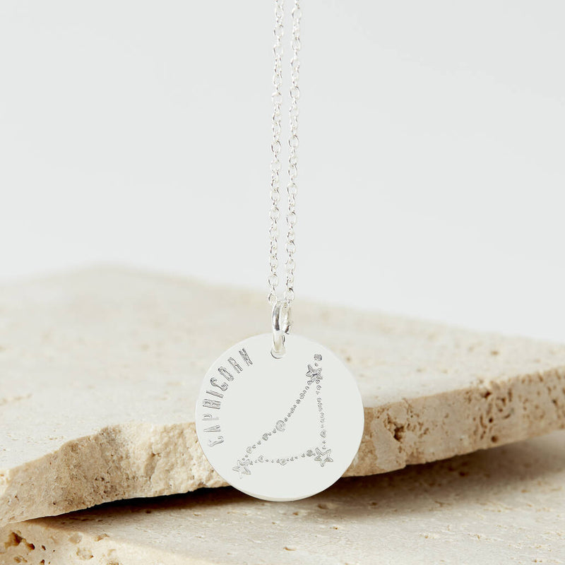 Zodiac Constellation Stainless Steel Silver Necklace