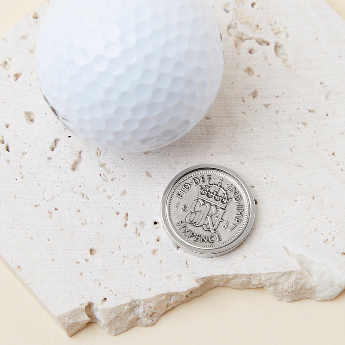 Lucky Sixpence Coin Golf Marker 1928 To 1967