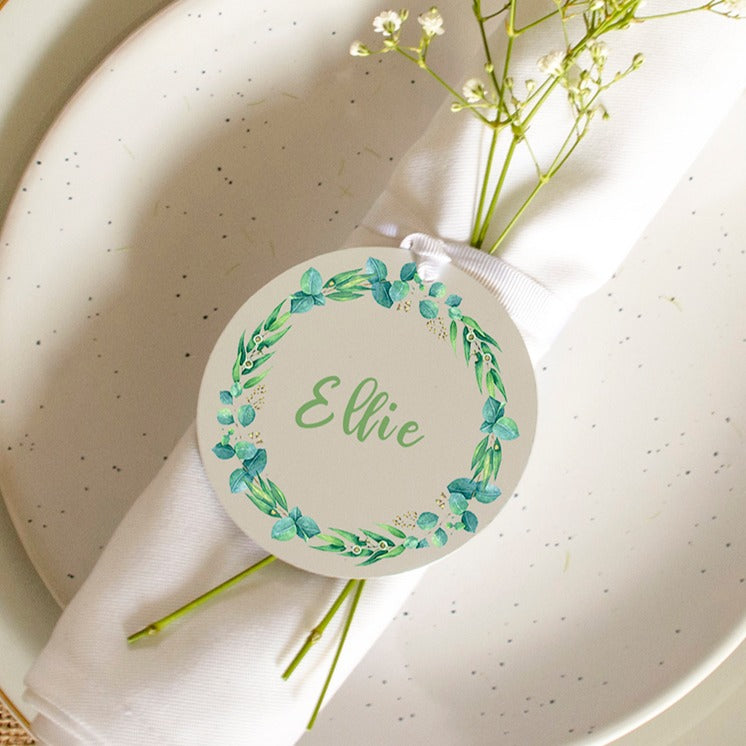 Easter Wreath Personalised Place Setting