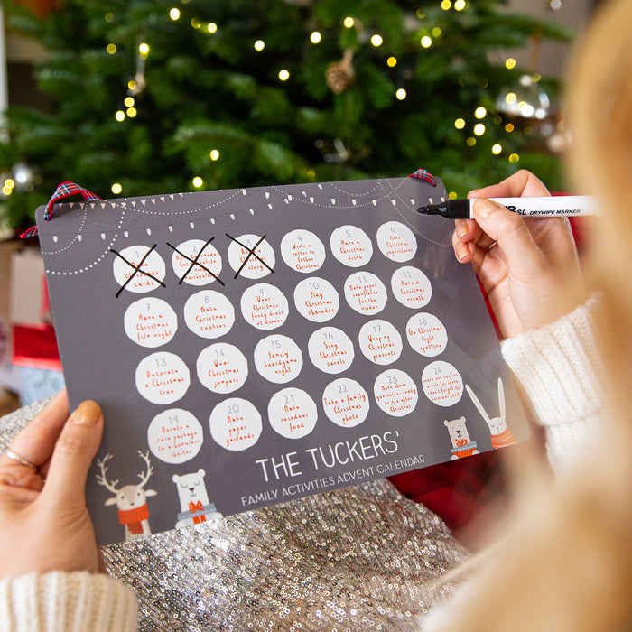 Personalised Family Activity Reusable Christmas Advent Calendar