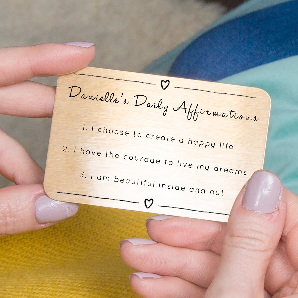 Personalised Daily Affirmations Wallet Keepsake Card