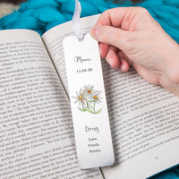 Birth Flower Personalised Water Colour Bookmark