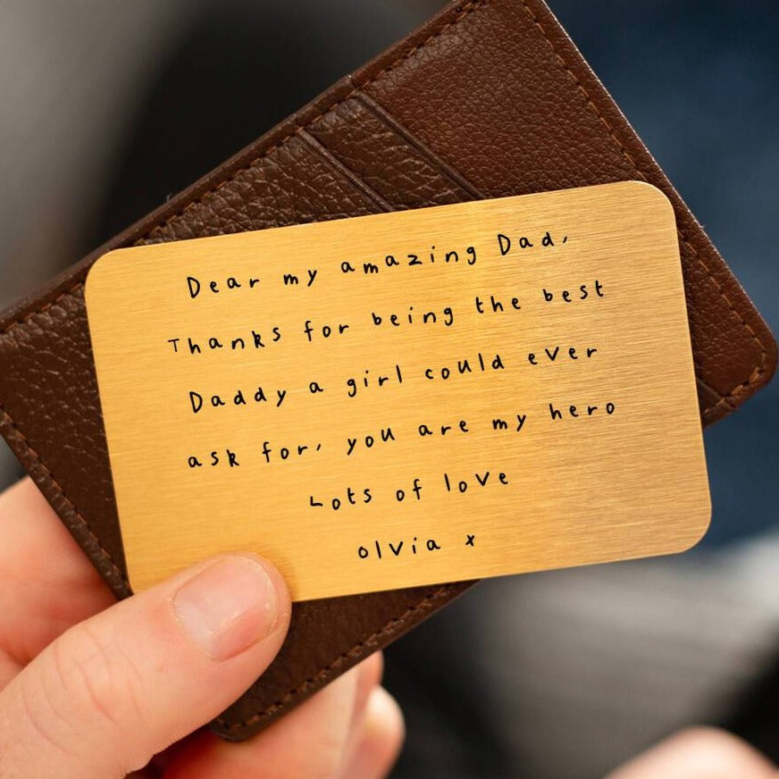 Personalised Dad Wallet Keepsake Card