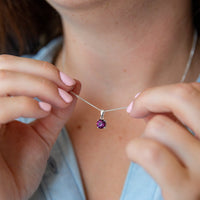 February Birthstone - Amethyst Sterling Silver Necklace