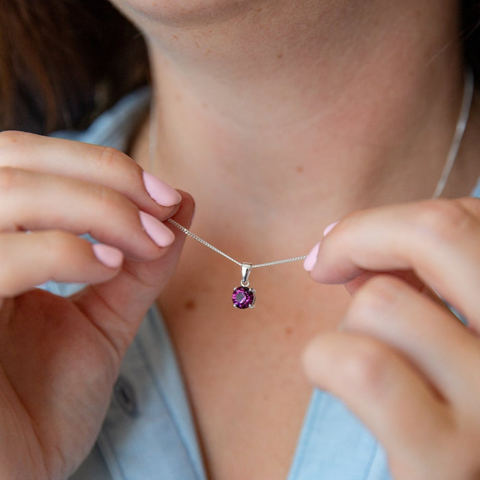 February Birthstone - Amethyst Sterling Silver Necklace