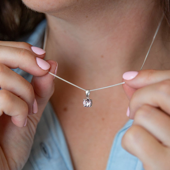 June Birthstone - Light Amethyst Sterling Silver Necklace