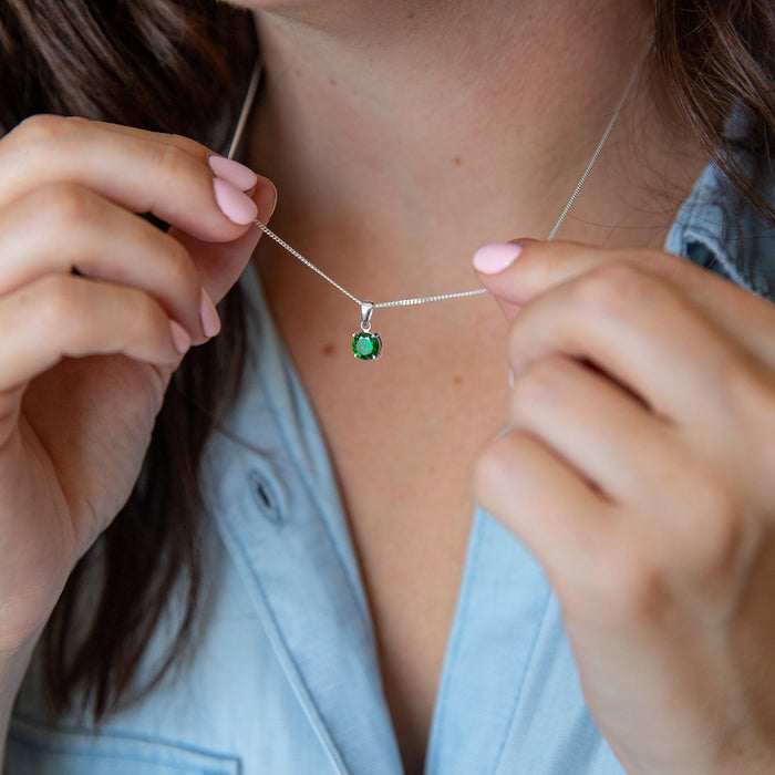 Birthstone Sterling Silver Necklace